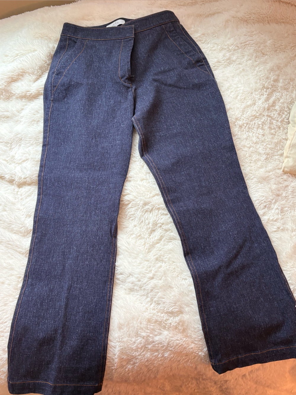 Lela Rose Dark Indigo Flare Jeans